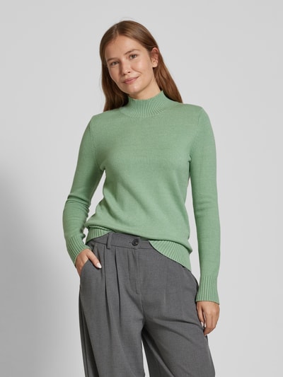 Christian Berg Woman Gebreide pullover met ribboorden, model 'Aliv' Rietgroen gemêleerd - 4