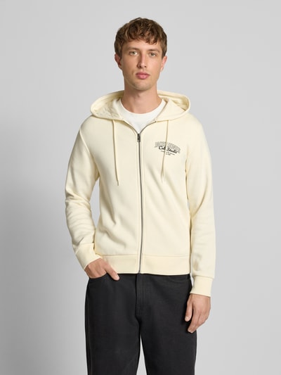 Jack & Jones Sweatjacke mit Kapuze und Label-Print Modell 'MAKOTO' Offwhite 4