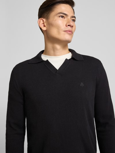 Marc O'Polo Regular Fit Strickpullover aus Baumwoll-Schurwoll-Mix Black 3