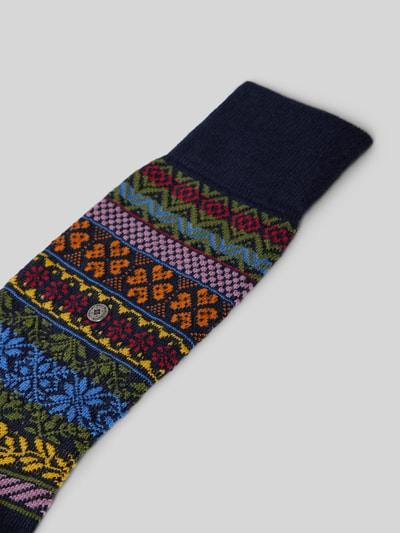 Burlington Socken aus Schurwoll-Mix Modell 'Country Fair Isle' Dunkelblau 2