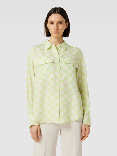 OPUS Overhemdblouse met grafisch motief, model 'Fridami' Lichtgroen - 4