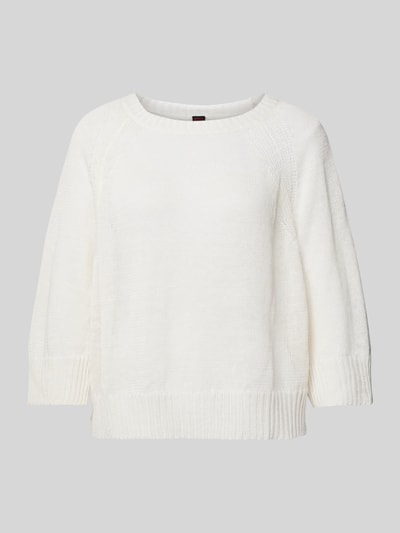 Stefanel Gebreide pullover van linnen met ronde hals Offwhite - 2