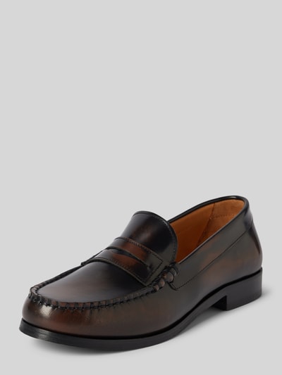 ALOHAS Loafers van leer, model 'RIVET' Donkerbruin - 1