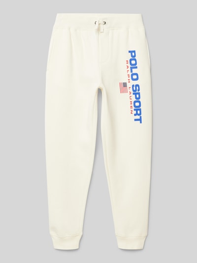 Polo Sport Regular Fit Sweatpants mit Label-Print Ecru 1