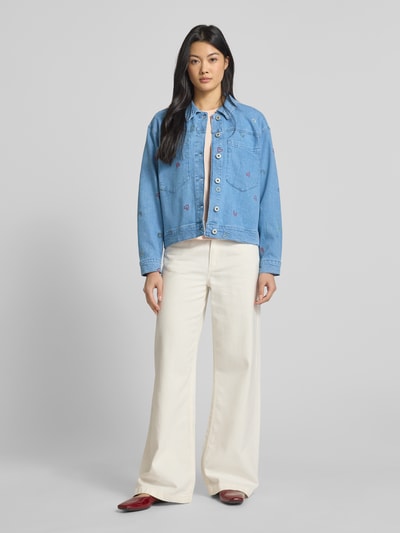 ICHI Relaxed Fit Jeansjacke mit Brusttaschen Modell 'JAELLA' Jeansblau 1