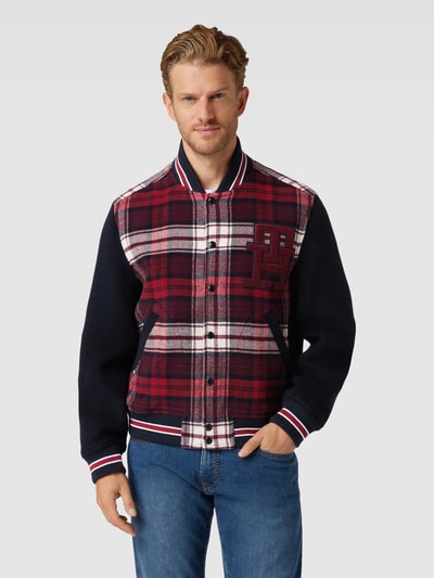 Tommy Hilfiger Bomberjack met tartanruit Donkerrood - 4