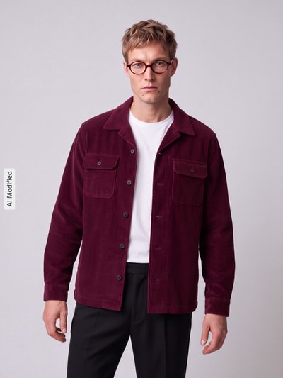 Polo Ralph Lauren Cordhemd mit Brusttaschen Bordeaux 4