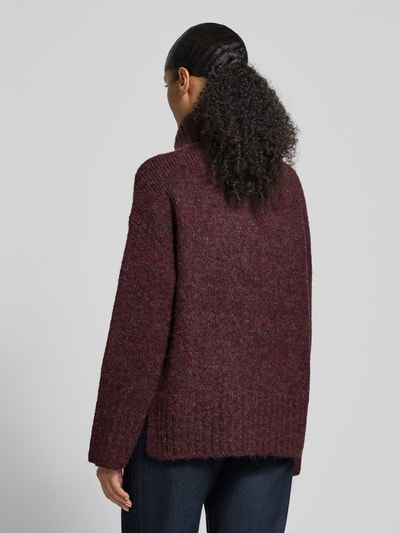 Vero Moda Golf o luźnym kroju z dodatkiem wełny model ‘INGRID’ Bordowy melanż 5