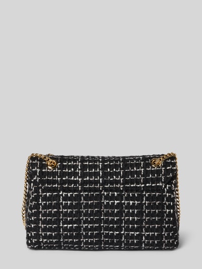 VALENTINO BAGS Torba na ramię z aplikacją z logo model ‘Tweed’ Czarny 3