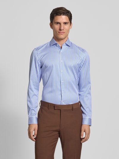 Jake*s Super slim fit zakelijk overhemd met haaikraag Koningsblauw - 4