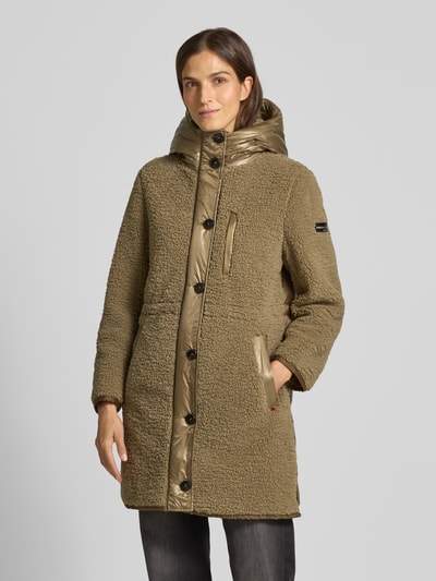 Frieda & Freddies Płaszcz z futerka z kapturem i wpuszczanymi kieszeniami model ‘HAZEL’ Khaki 4