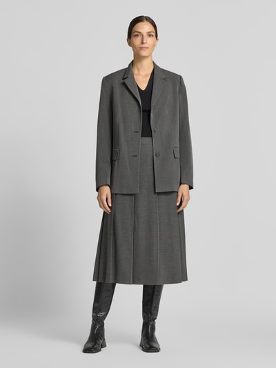Jake*s Collection Regular Fit Kurzblazer mit Schulterpolstern Dunkelgrau 1