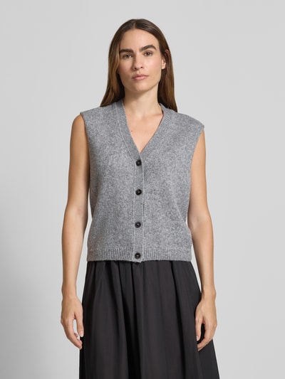 Marc O'Polo Regular fit mouwloos vest van scheerwolmix Middengrijs - 4