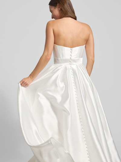 Luxuar Regular fit bruidsjurk met sierknoopsluiting Offwhite - 6