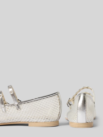 Tamaris Baleriny z efektem siateczki i sprzączką Srebrny 2