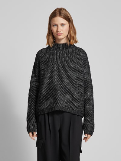 HUGO Strickpullover mit Stehkragen Modell 'Safineynny' Black 4