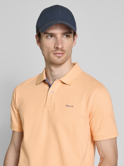 Gant Regular fit poloshirt met labelstitching Oranje - 3