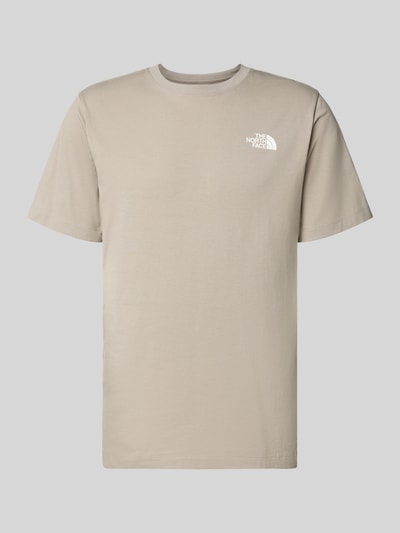 Produktfoto, Regular Fit T-Shirt aus Baumwoll-Mix Modell 'EVOLUTION' von The North Face in Beige mit Label-Detail, Rundhalsausschnitt, glatte Struktur
