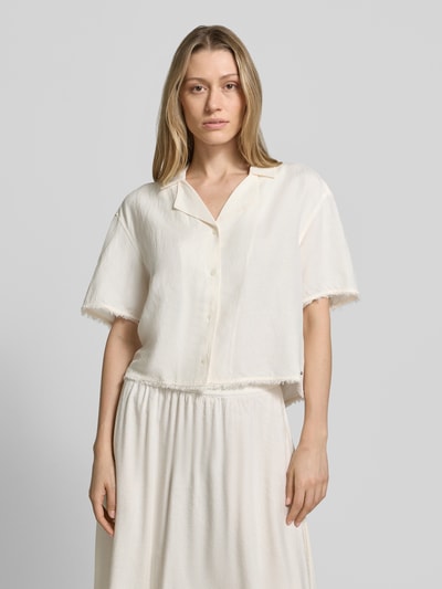 Tommy Hilfiger Boxy Fit Leinenbluse mit Viskose-Anteil Offwhite 4