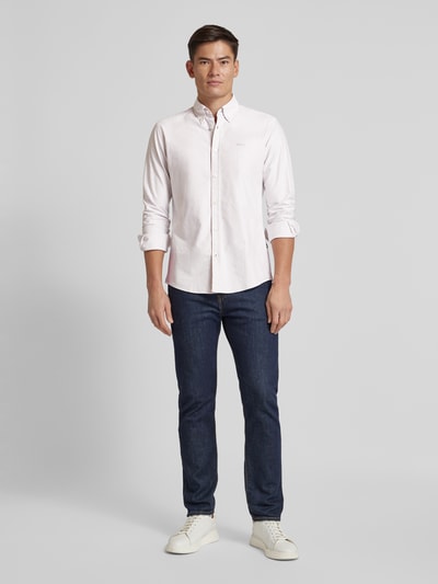 BOSS Slim Fit Business-Hemd mit Knopfleiste Modell 'Roan' Sand 1