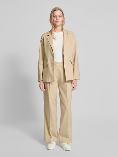 OPUS Żakiet z kołnierzem z połami model ‘Jaomi’ Piaskowy 1