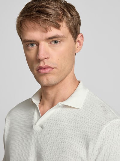 Blend Slim fit poloshirt met structuurmotief Wit - 3