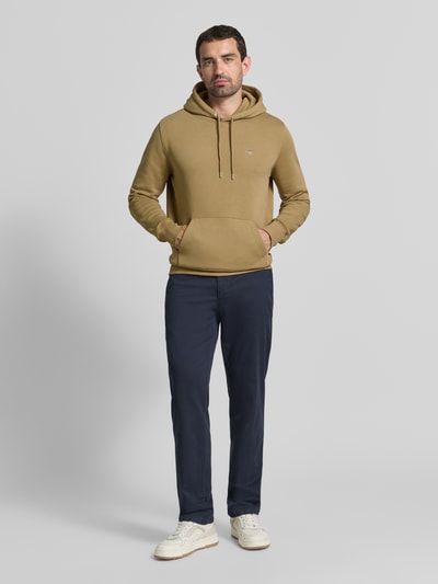 GANT regular fit hoodie van katoenmix Hazelnoot - 1