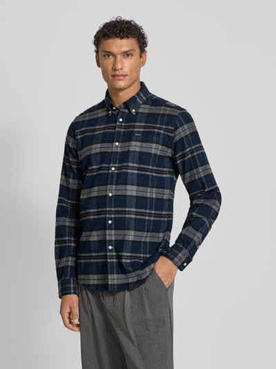 Barbour Slim Fit Flanellhemd aus reiner Baumwolle Modell 'BETSOM' Hellgrau 4