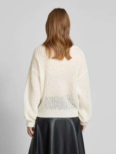 BOSS Strickpullover mit Rundhalsausschnitt Modell 'Fablura' Offwhite 5