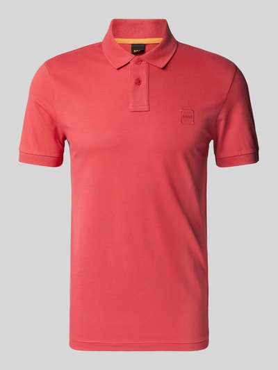 BOSS Orange Koszulka polo o kroju slim fit z naszywką z logo model ‘Passenger’ Czerwony 2