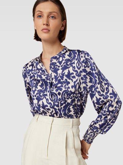 Neo Noir Bluse mit Allover-Muster Modell 'Kala' Marine 3