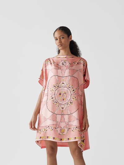 Emilio Pucci Seidenkleid mit Allover-Muster Hellrosa 4