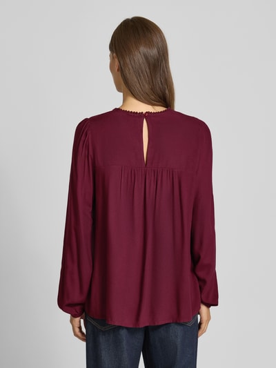 Vero Moda Regular fit blouse met lange mouwen van pure viscose, model 'DEBBIE' Bordeaux - 5