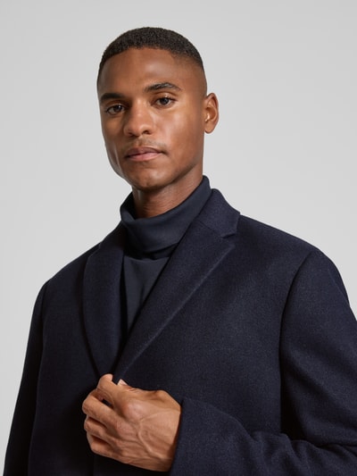 MCNEAL Lange jas van wolmix met reverskraag Donkerblauw - 3