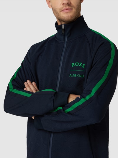 BOSS Green Sweatjacke mit Label-Stitching Modell 'Skarley' Marine 3