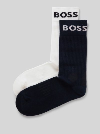 BOSS Socken mit Label-Print im 2er-Pack Dunkelblau 1