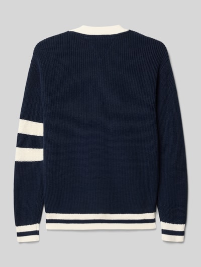 Tommy Hilfiger Teens Relaxed Fit Strickjacke aus reiner Baumwolle Marine 3