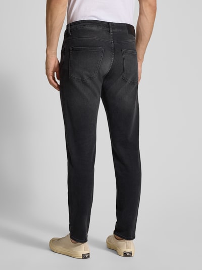 BOSS Orange Regular fit jeans met labelpatch, model 'ONYX' Donkergrijs - 5