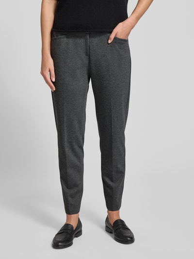 Brax Hose mit elastischem Bund und Bügelfalten Modell 'MARON' Dunkelgrau Melange 4