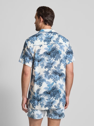 BOSS Relaxed fit vrijetijdsoverhemd met all-over motief Lichtblauw - 5