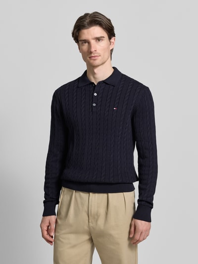 Tommy Hilfiger Regular Fit Strickpullover aus reiner Baumwolle Marine 4