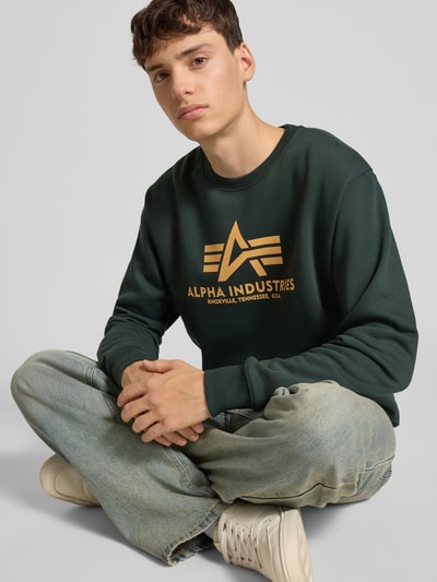Alpha Industries Sweatshirt mit Label-Print Petrol 3