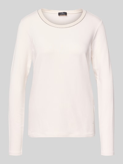 monari Longsleeve mit geripptem Rundhalsausschnitt Ecru 2