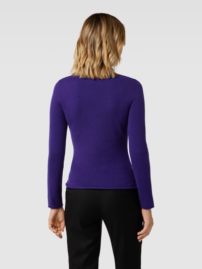 Fynch-Hatton Rollkragenpullover aus Kaschmir mit Rollsäumen Violett 5