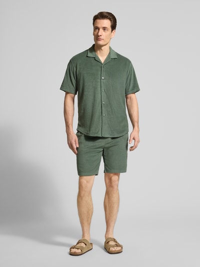 MCNEAL Koszula casual z frotté, krój slim fit Ciemnozielony 1