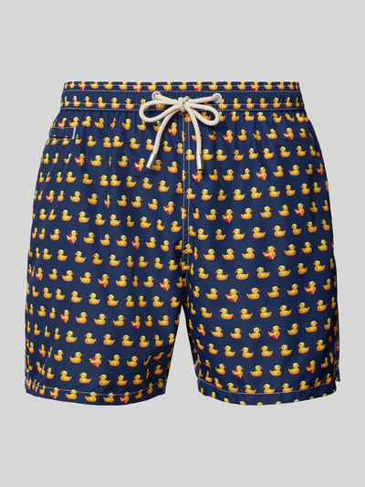 MC2 Saint Barth Badeshorts mit Allover-Motiv-Print Modell 'LIGHTING' Dunkelblau 1