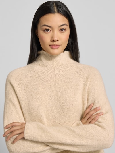 Drykorn Sweter z dzianiny z prążkowanymi wykończeniami model ‘SARWEN’ Piaskowy melanż 3