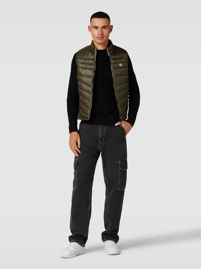 Jack & Jones Steppweste mit Stehkragen Modell 'EHERO' Oliv 1