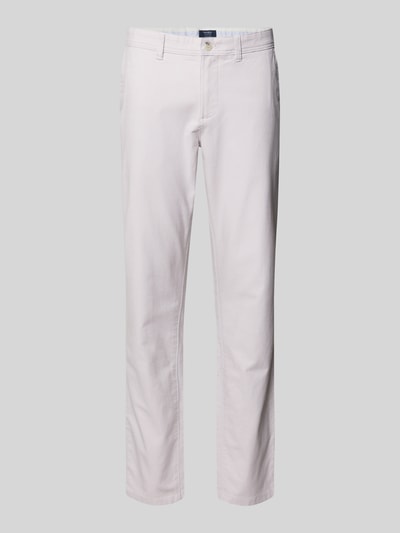 Produktfoto, Stoffhose mit französischen Eingrifftaschen von MCNEAL, Baumwoll-Elasthan-Mix, gerader Schnitt, hell, leicht strukturierte Oberfläche.