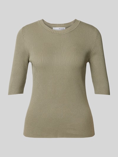 Selected Femme Strickpullover mit 1/2-Ärmel Modell 'MALA' Oliv 2